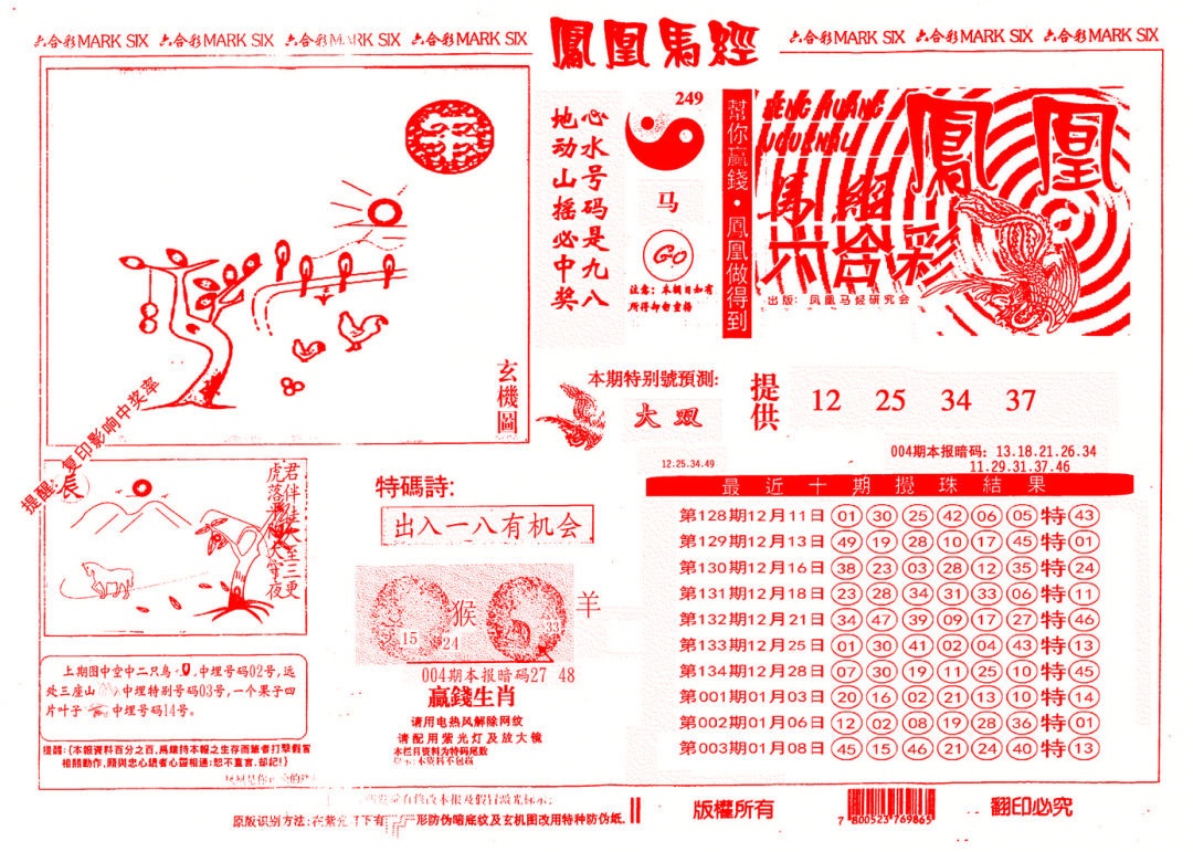 004期另版凤凰马经[图]