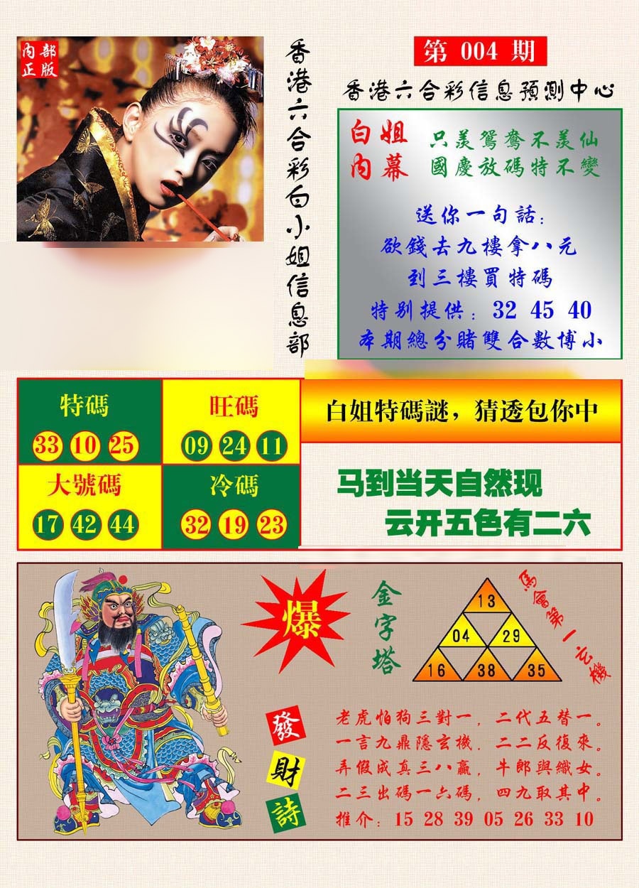 004期港彩内幕报[图]