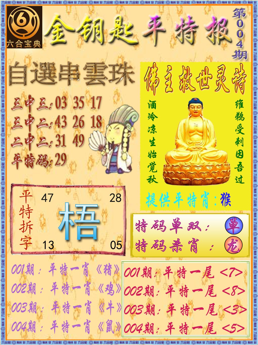 004期金钥匙平特报[图]