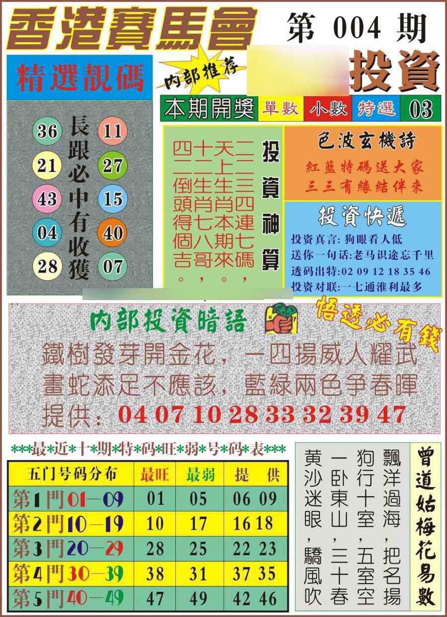004期马经投资[图]