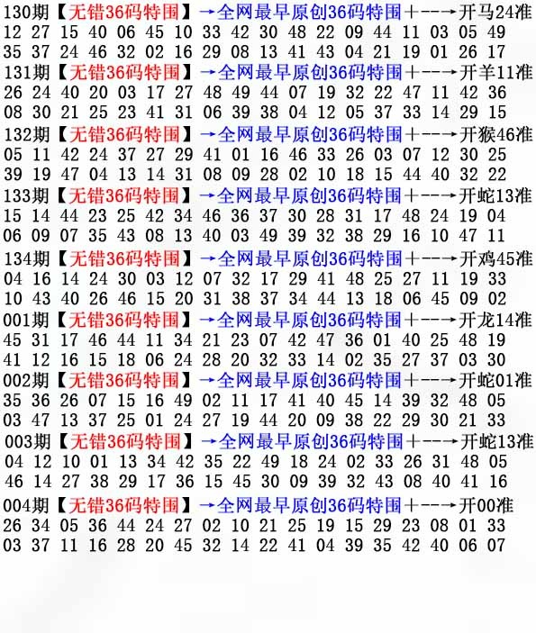 004期36码特围[图]