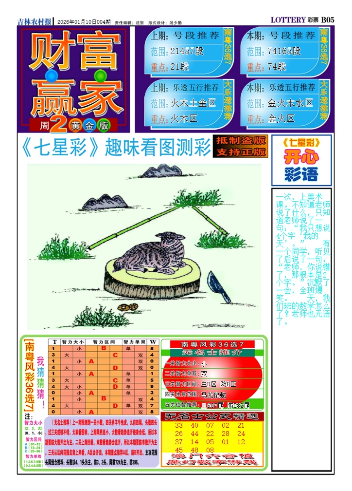 004期七星彩图(高清)A[图]