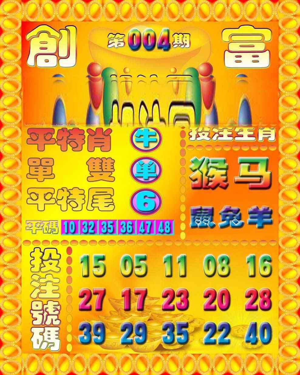 004期创富投注图[图]