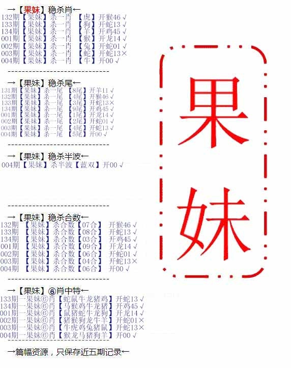 004期果妹心水[图]
